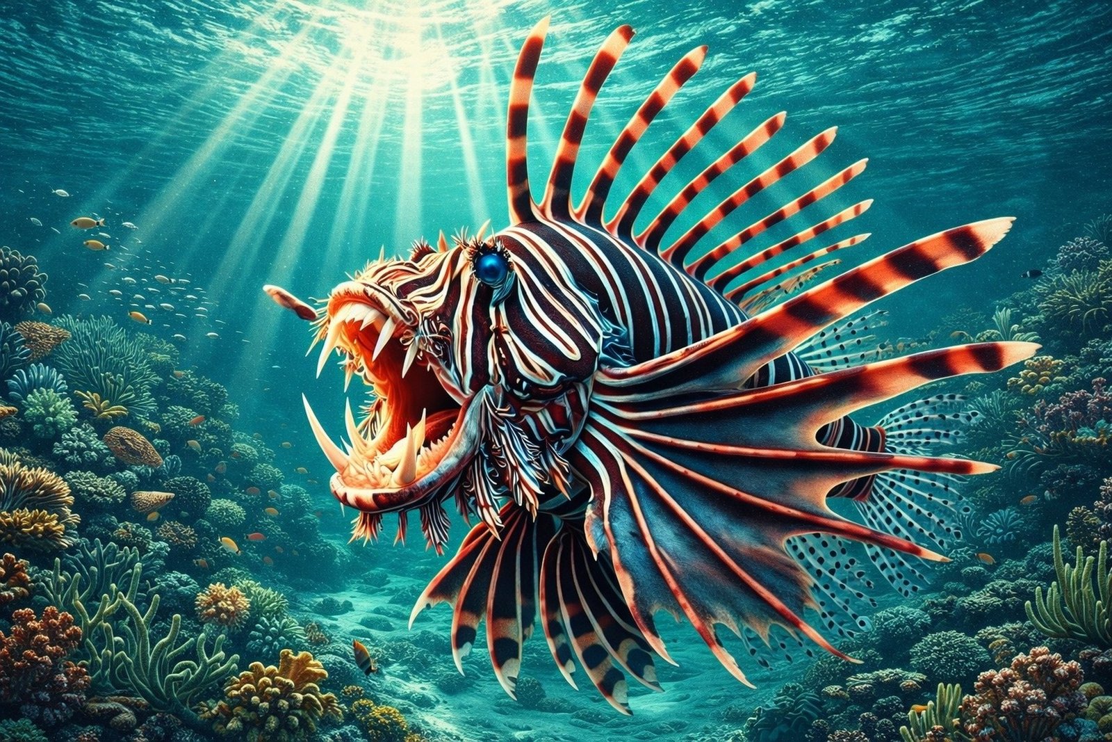 Invasive lionfish on a Florida reef